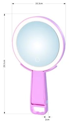 Immax 09102L - LED+CCT Stmievateľné kozmetické zrkadlo SWEET LED/3W/5V ružové