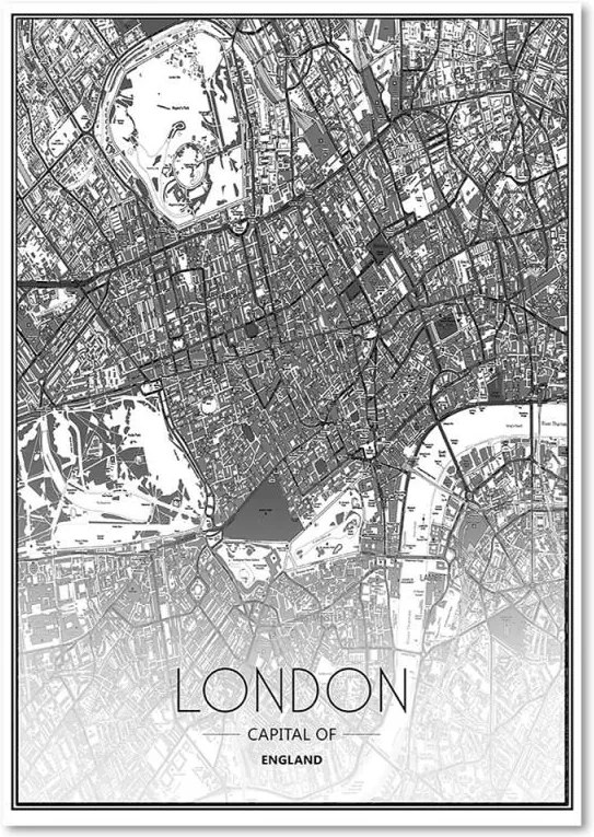 CARO Obraz na plátne - Map Of London 30x40 cm