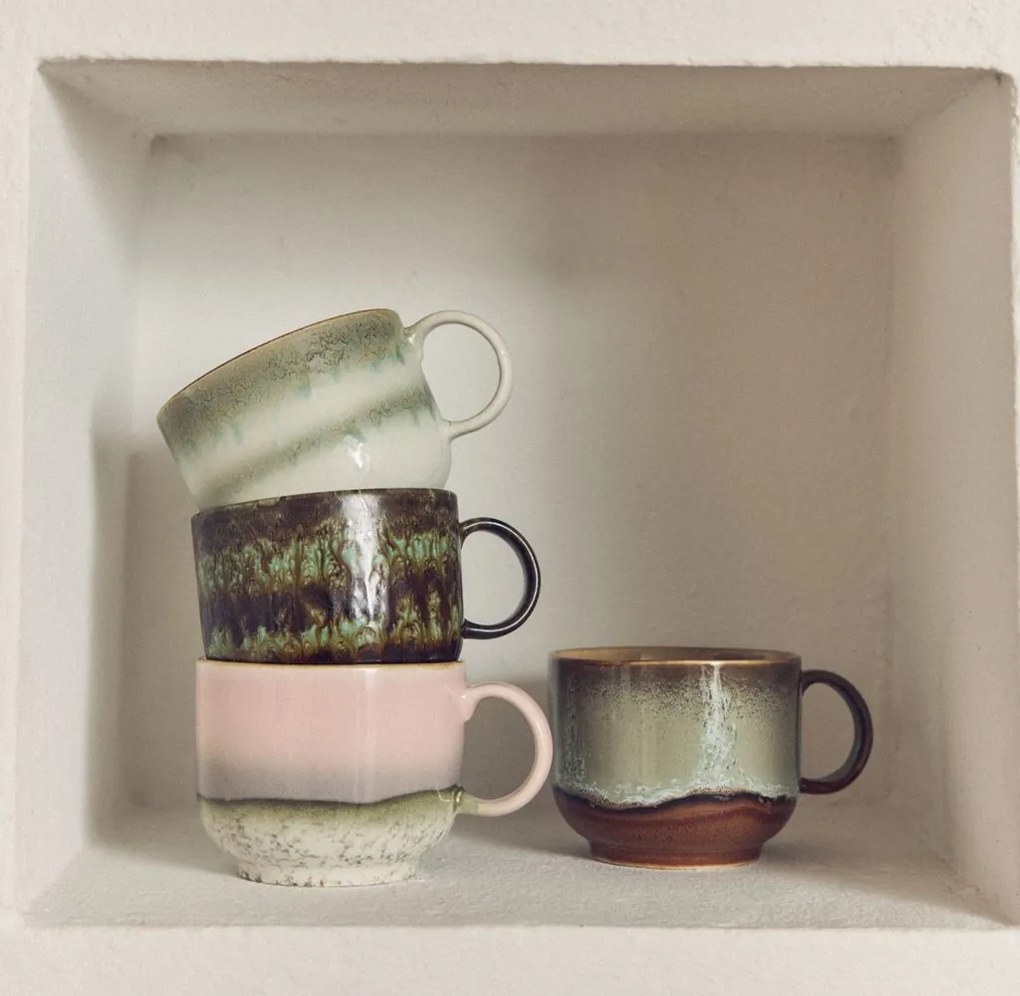 Set 2ks hrnček na čaj 70s Lush Tea - 14 * 10 * 8cm / 425 ml