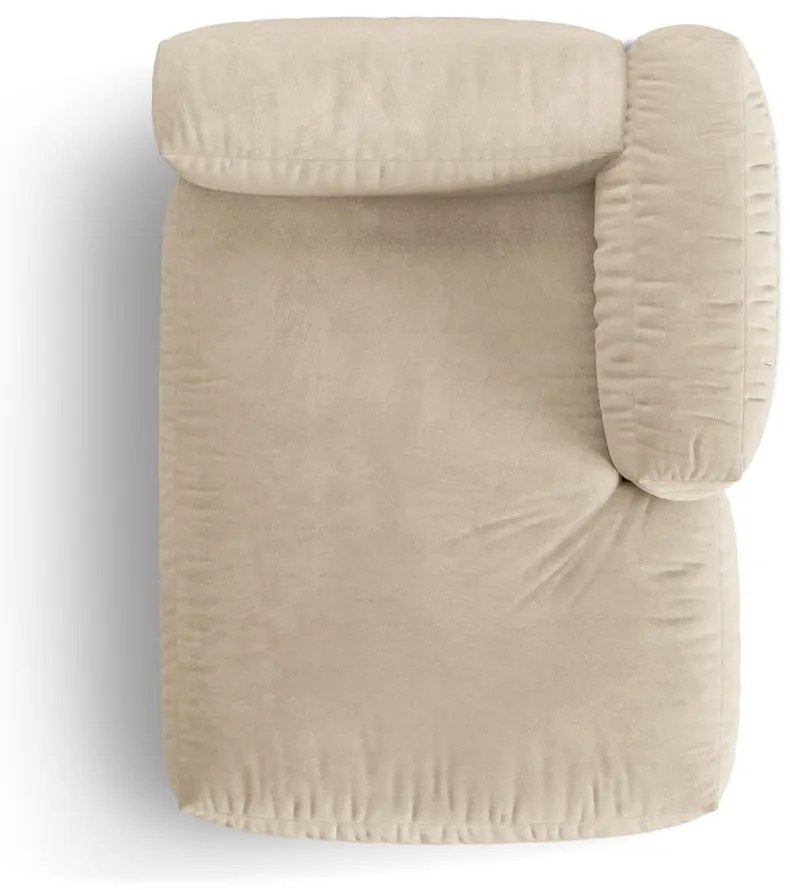 Béžový zamatový modul pohovky (pravý roh) Martina – Micadoni