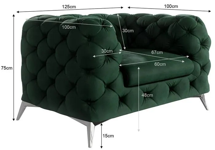 Tmavozelené zamatové kreslo Chelsea – Ropez