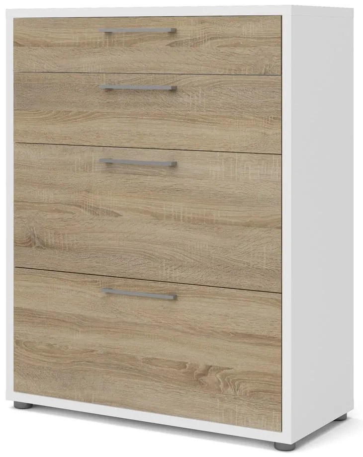 Modulárna knižnica v bielo-prírodnej farbe v dekore duba 89x113 cm Prima – Tvilum