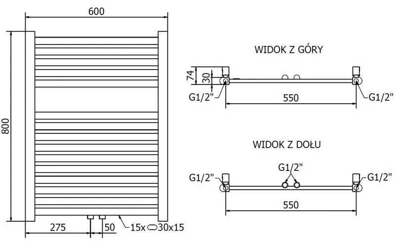 Mexen Hades, vykurovacie teleso 800x600 mm, 353 W, zlatá lesklá, W104-0800-600-00-50