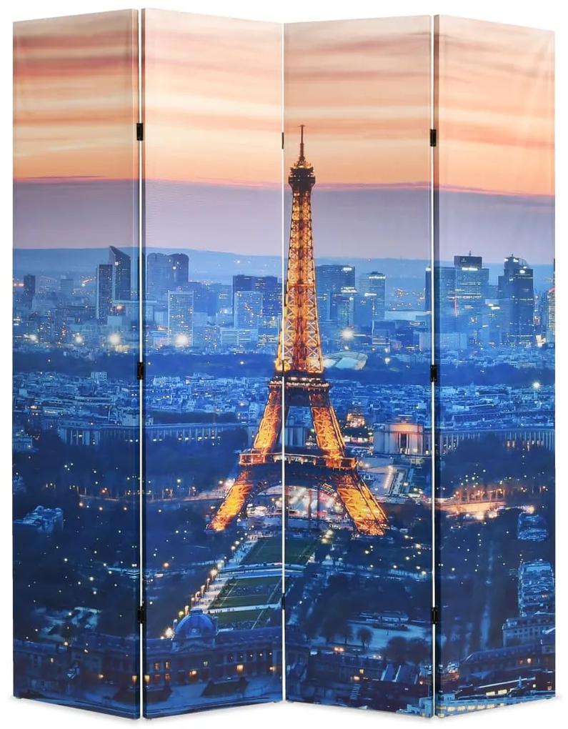 vidaXL Skladací paraván, 160x170 cm, potlač nočného Paríža