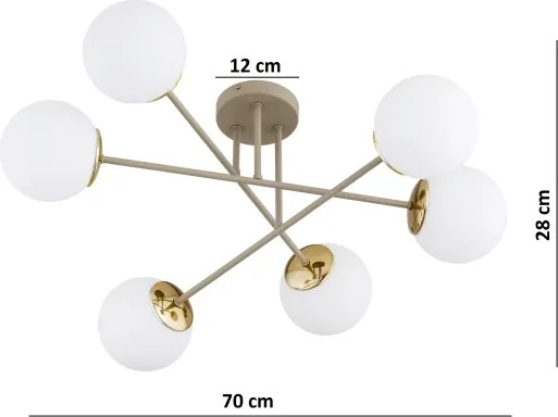 BRILAGI - Prisadený luster MILO 6xE27/60W/230V béžová/zlatá