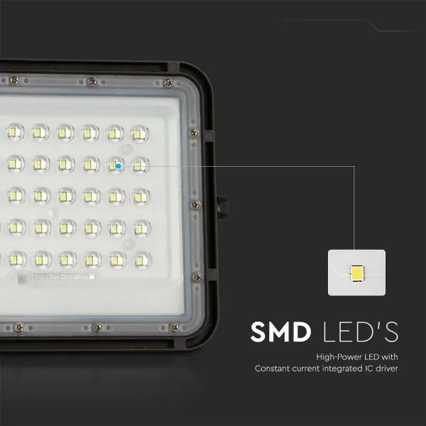 LED Vonkajší solárny reflektor LED/10W/3,2V IP65 4000K čierna + DO