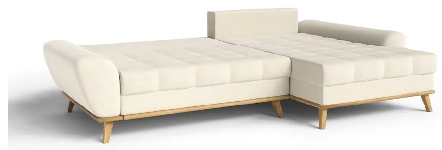 Krémová rozkladacia rohová pohovka (pravý roh) Balitco – Ropez