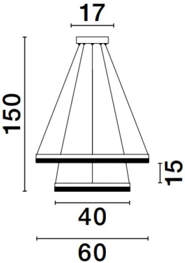 LED luster Adria 2 čierne