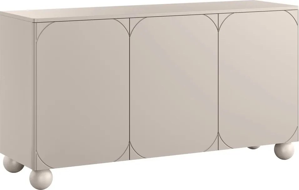 Komoda Sonatia II 150 cm trojdverová - kašmír / guľové nohy