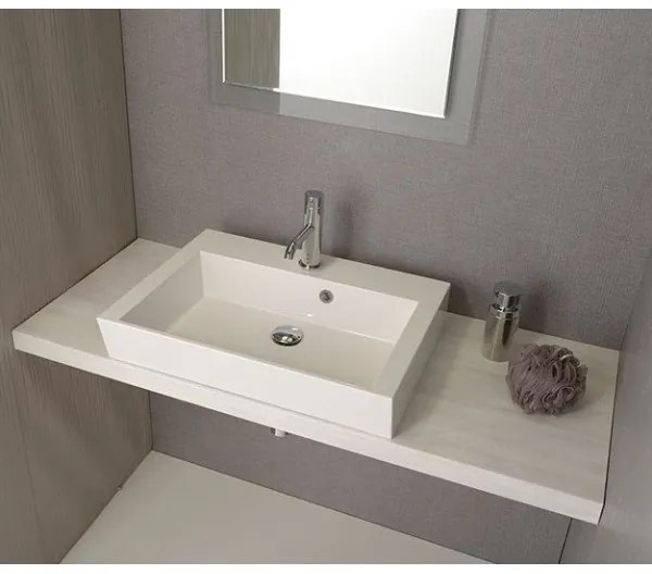 Sapho - Umývadlo na dosku ORINOKO 60x45 cm mramor/biele