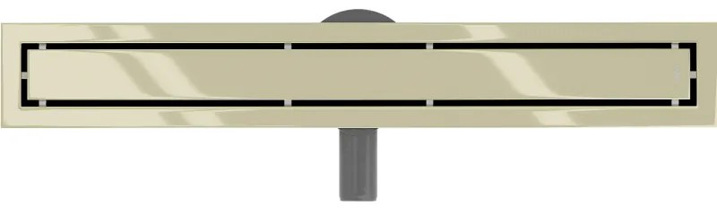 Mexen Flat 360°, nerezový sprchový žľab vzor M13 2v1 na vloženie dlažby 70 cm, zlatá lesklá, 1510070-40