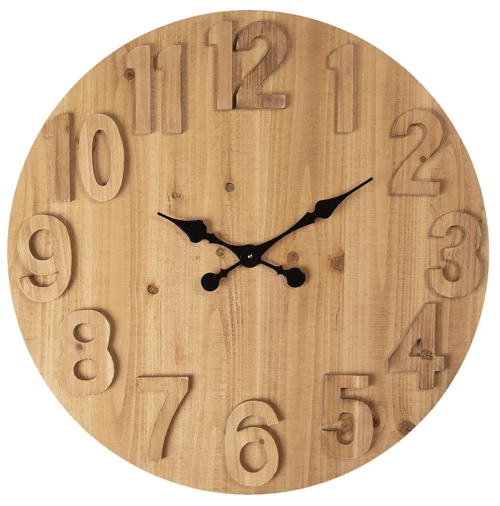 Veľké drevené nástenné hodiny Urilla - Ø 70 * 5 cm / 1 * AA