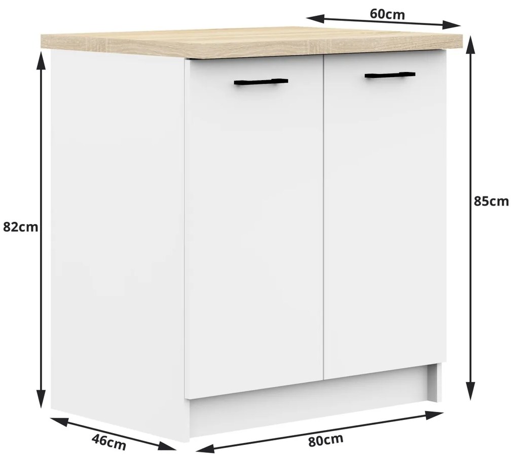 Kuchynská skrinka Olivia S 80 cm 2D biela