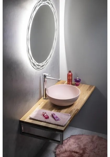 Sapho - Umývadlo na dosku FORMIGO Ø 39 cm betón/ružová