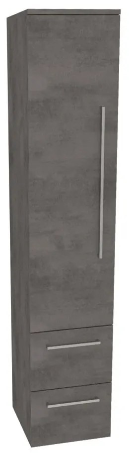Mereo, Mereo Bino, kúpeľňová skrinka vysoká 163 cm, ľavá, Multidecor, Betón tmavosivý, MER-CN697BET2