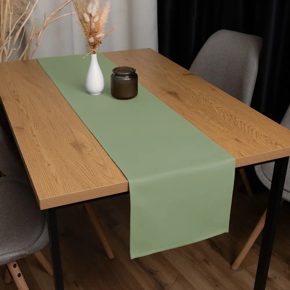 Biante Dekoračný behúň na stôl BKU-118 Sivozelený 20x120 cm