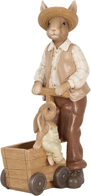 Dekorácia figúrka králik s malým králikom - 12*7*23 cm