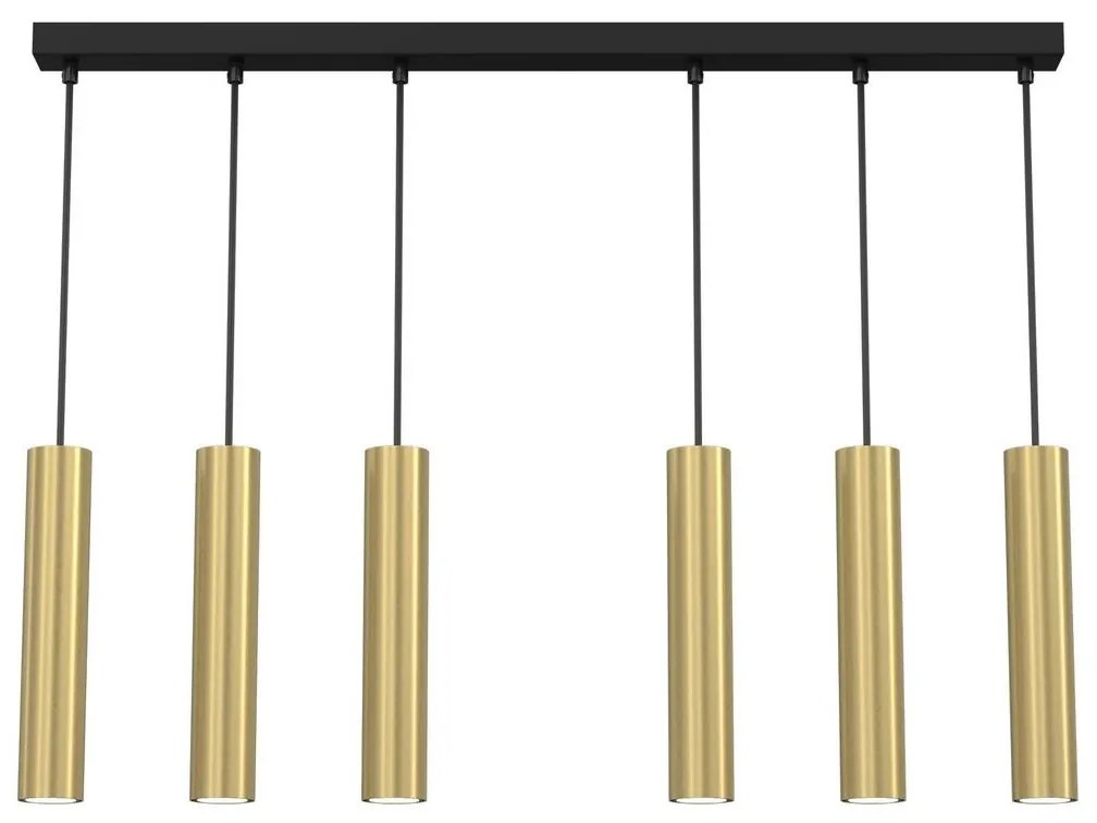 Luster na lanku RAITO 6xGU10/8W/230V mosadz