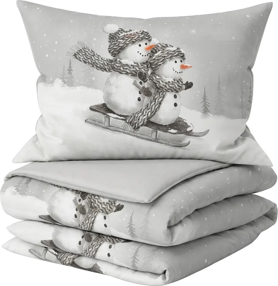 3D obliečky z Renforcé bavlny FROSTY sivé, 100% bavlna Rozmer obliečky: 80 x 80 cm | 135 x 200 cm
