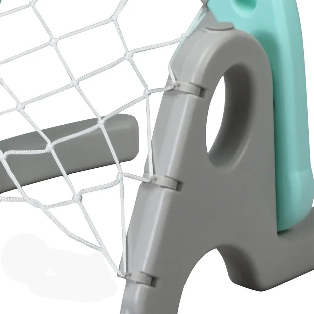 3 v 1 nastaviteľný basketbalový kôš s hádzaním krúžkov, modrý