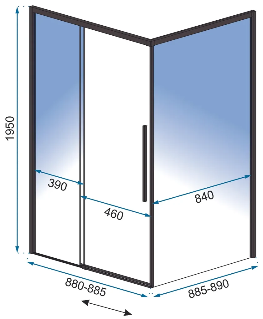 Sprchový kút MAXMAX Rea SOLAR 90x90 cm - čierny