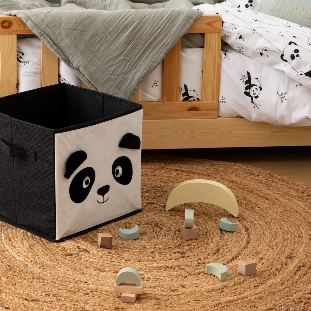 ATMOSPHERA Úložný box Panda, 29x29x29 cm, čierna/biela