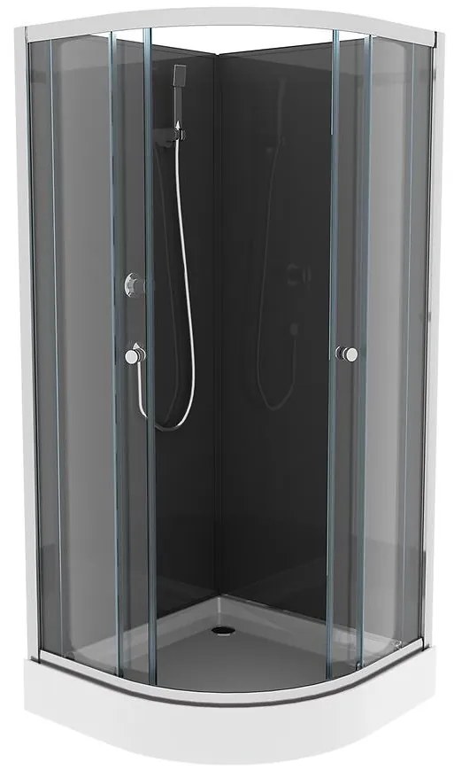 Sprchový kút polkruhový Elize 80x80 chróm
