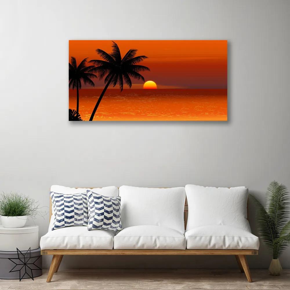 Obraz na plátne Palma more slnko krajina 140x70 cm