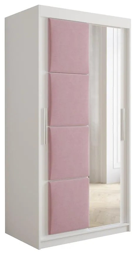 Skriňa Tapi 100 Biely/Ružová