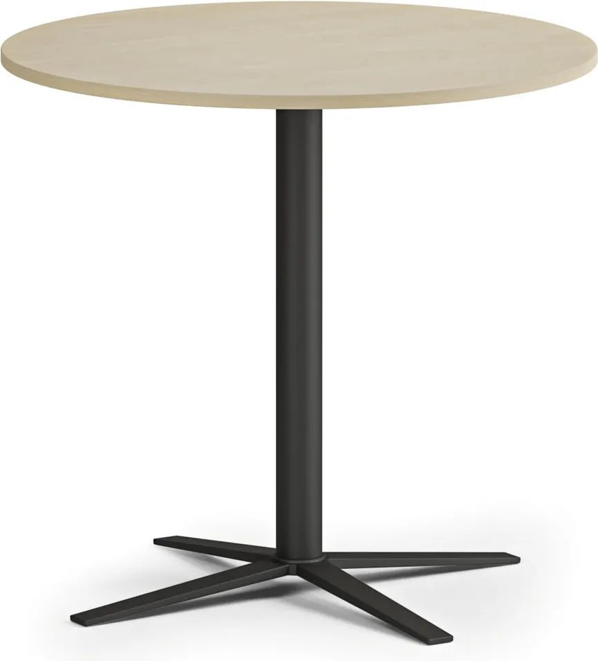 Konferenčný stolík AURA, priemer 60 cm, čierna podnož, breza