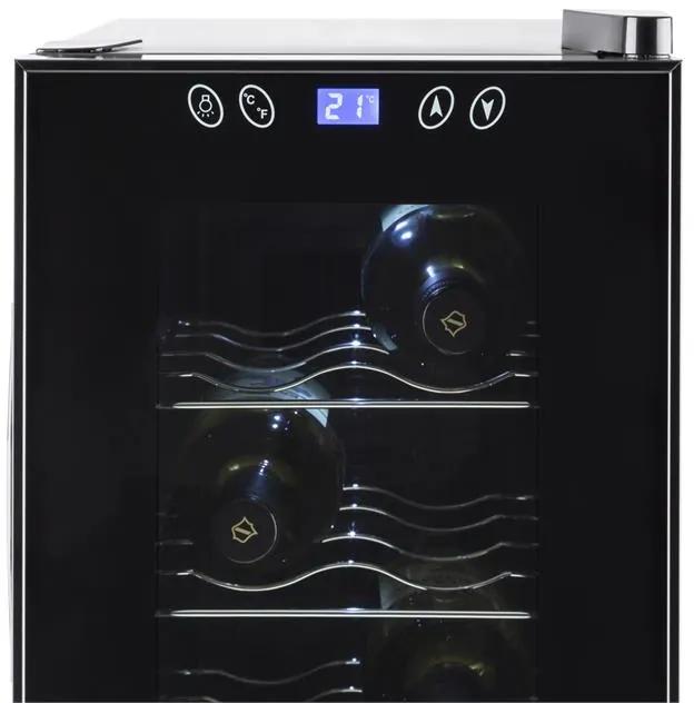 Klarstein Vinamora, čierna, chladnička na víno, 35 litrov, 12 fliaš, LED, dotyková