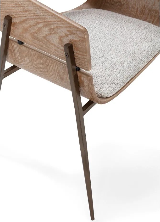 Čalúnené jedálenské kreslá v súprave s podrúčkami 2 ks v prírodnej farbe Naia – MOME