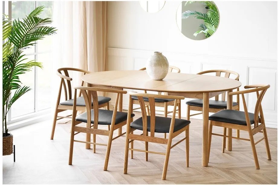 Okrúhly rozkladací jedálenský stôl s prídavnou doskou v dekore duba ø 120 cm Bundaberg – House Nordic