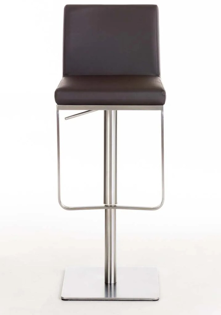Barová stolička Pamela nerez - Hnedá