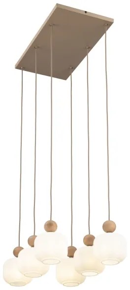 Závesný luster na lanku BALLO 6xE14/10W/230V béžová