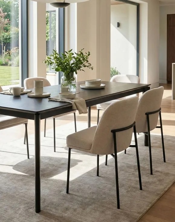 Jedálenská stolička Zafiro Black, béžová (S2440)