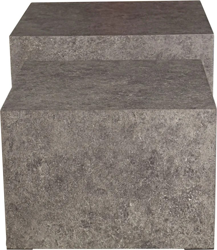 Súprava štvorcových stolíkov Maddox,imitácia šedého kameňa, 2 ks