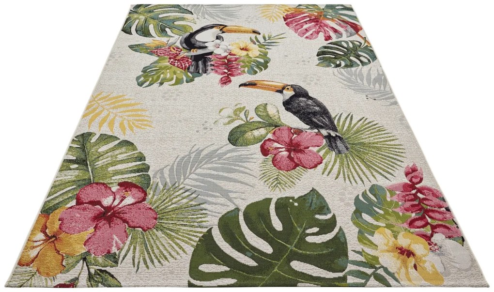 Hanse Home Collection koberce Kusový koberec Flair 105608 Tropical Dream Creme Multicolored – na von aj na doma - 160x235 cm