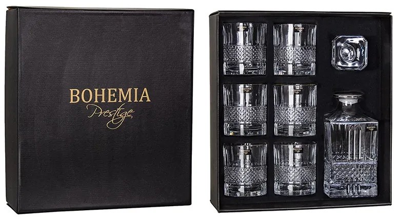 BOHEMIA PRESTIGE ELEGANTE PLATIN WHISKY SADA 1+6 KS