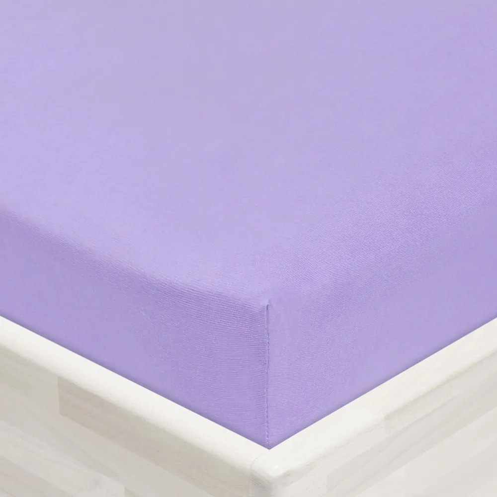 Jersey napínacie prestieradlo JR-012 Levanduľové 140 x 200 - výška 20 cm