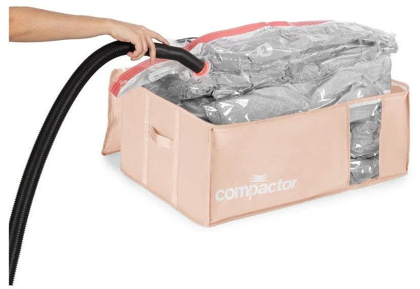 Vákuový plastový úložný box na oblečenie 65x45x27 cm Pink Edition – Compactor