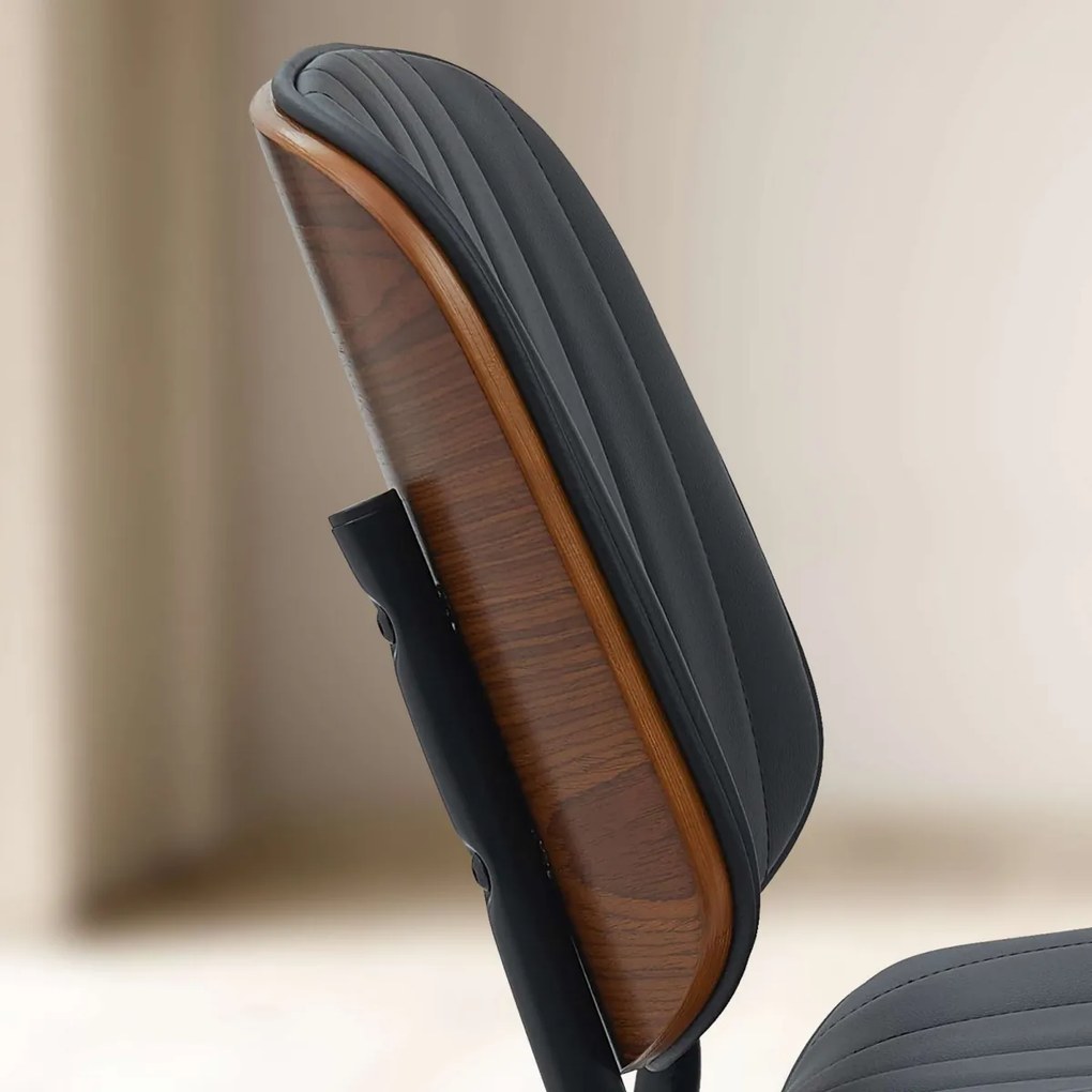 Konferenčná stolička Tiffin koženka - Orech / Čierna