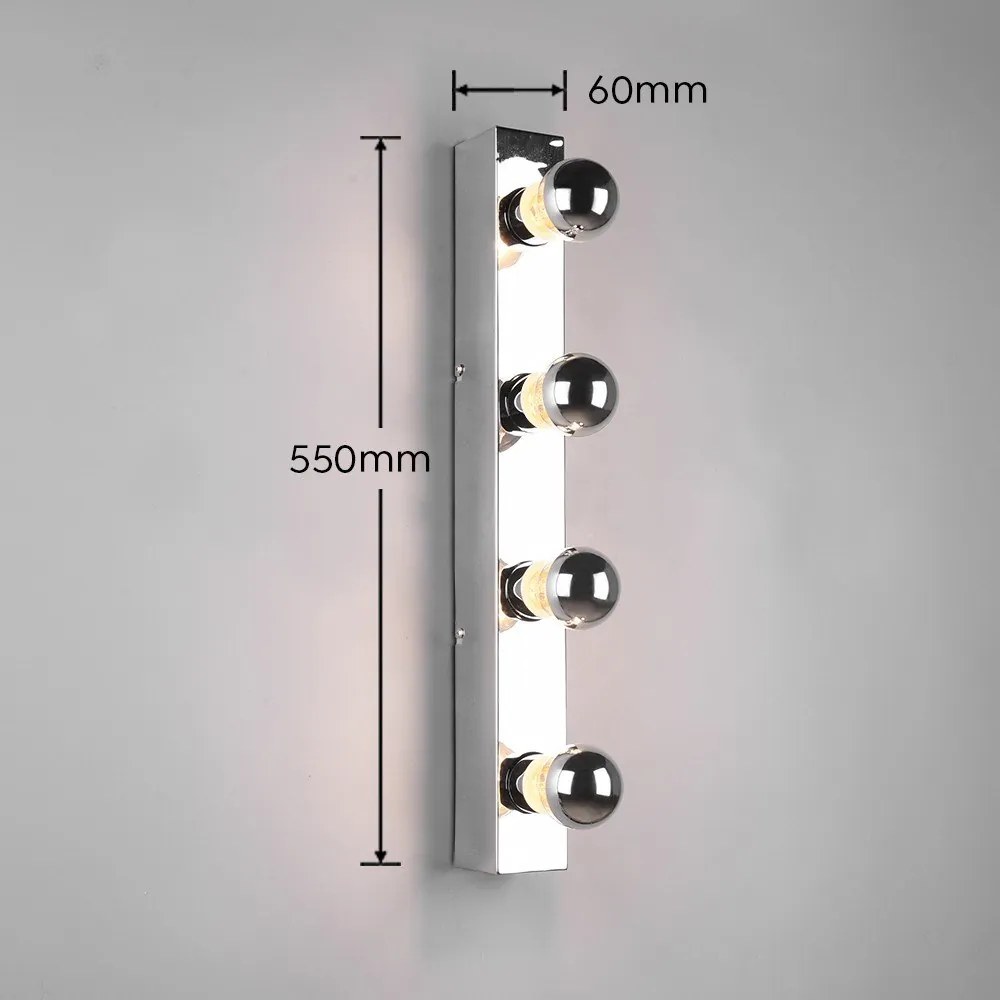 Nástenné svietidlo v lesklej striebornej farbe Theatro - Trio