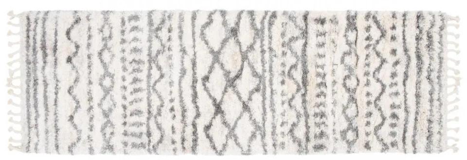 Kusový koberec shaggy Aron krémovo sivý atyp 2 70x200cm