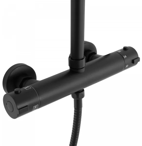 REA-P8804 - Sprchová súprava s termostatickou batériou BLISS v matnej čiernej