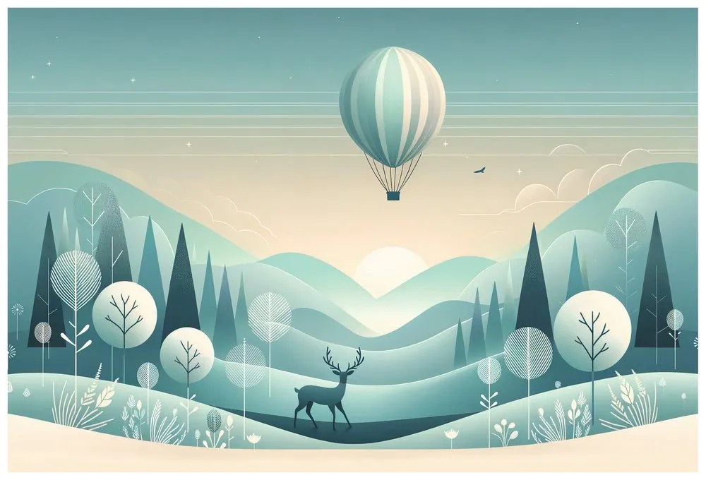 Tapeta snová krajina s balónom