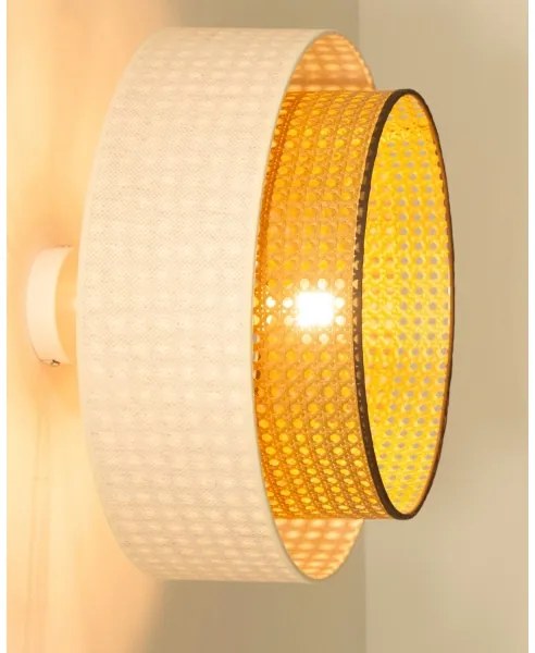 Prisadený luster NATIA 1xE27/60W/230V biela/hnedá