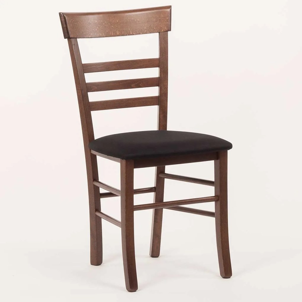 Stima Stolička SIENA s čalúneným sedákom Vyberte odtieň ->: Tmavo hnedá, Vyberte látku ->: LUX Čierna 23