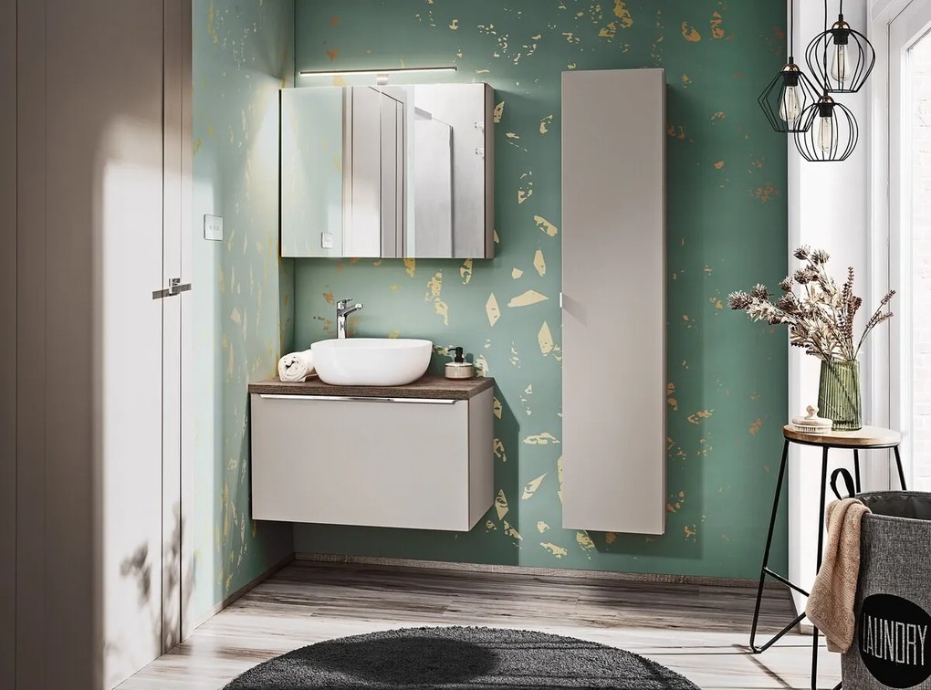 Závesná skrinka pod umývadlo Santa Fe 80 cm sivá