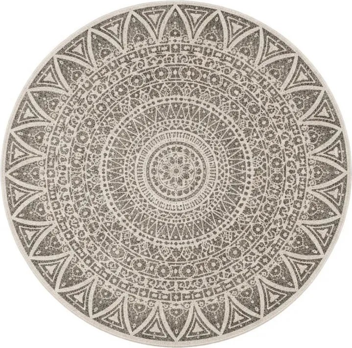 MK Original: Produkty s rodokmenem, Kusový koberec Mojkoberec Original Nora 104160 Grey Creme kruh – na von aj na doma, 100x100 (priemer) kruh, šedá, chodba / predsieň